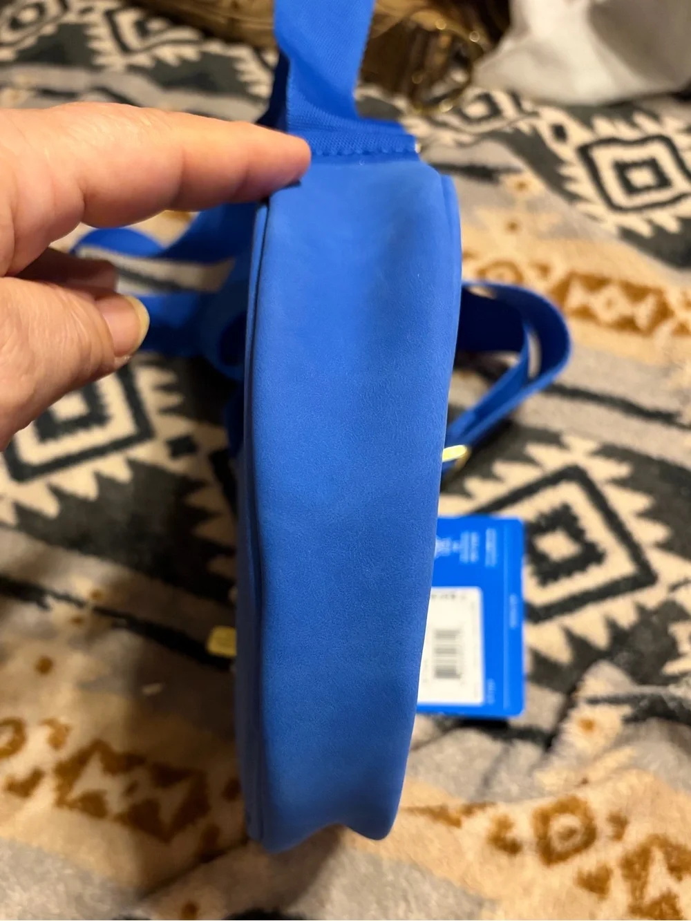 adidas NWT Royal Blue Round Crossbody Messenger Bag with Black Stripe